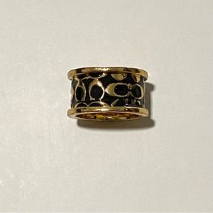 Coach Vintage Gold & Black Metal Miranda Logo Signature Band